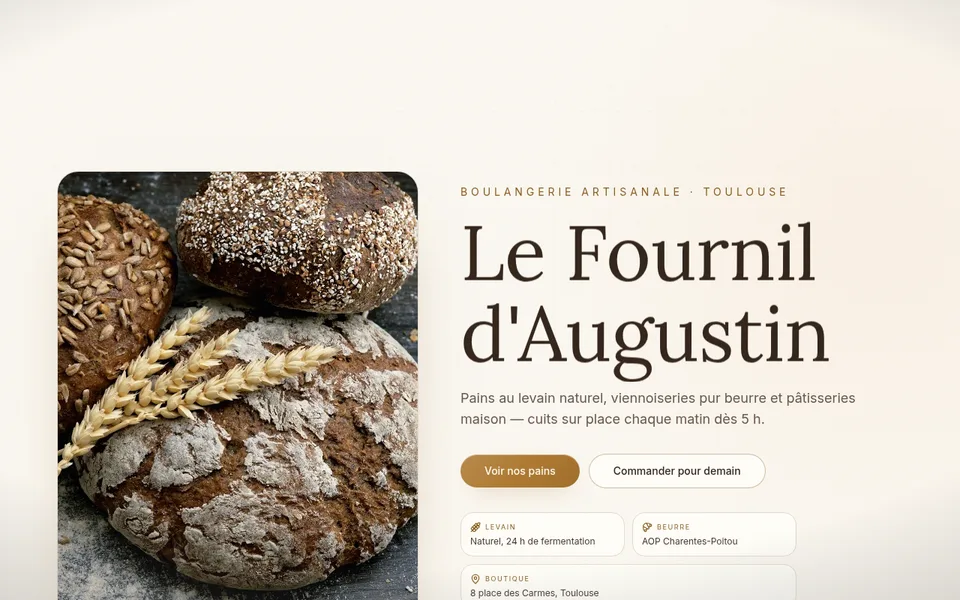 Aperçu du site démo Boulangerie